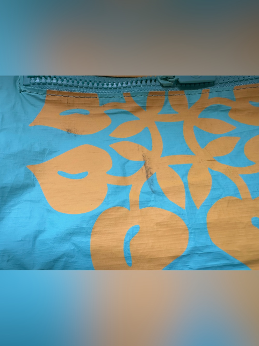 ALOHA Collection Turquoise Tote with Orange Floral Motif - Picture 6 of 13